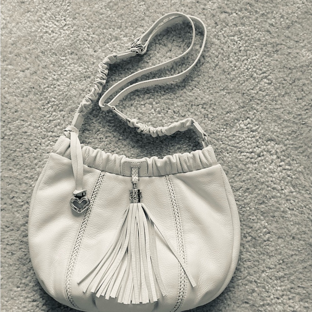 Brighton White Leather
Bag with Tassel